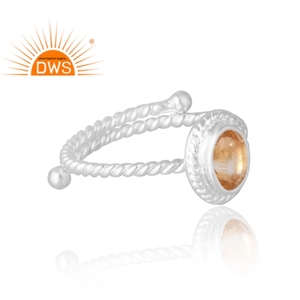 Anillo de piedras preciosas de citrino Natural de Plata de Ley 925, joyería personalizada para mujer, regalo para ella - Product Image 4