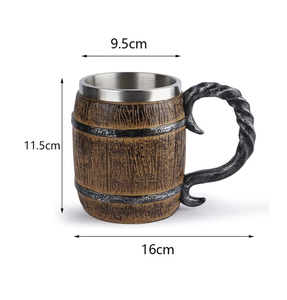 Tasses à bière en bois de conception mordent avec des accessoires de cuisine de qualité supérieure en cuir fabriqués en Inde - Product Image 3