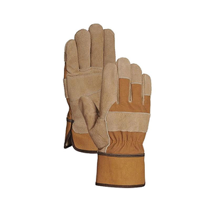 Guantes de trabajo de cuero dividido de vaca con logotipo personalizado Guantes de trabajo de aparejo canadiense Guantes de cuero de Pakistán - Product Image 3