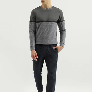 Nouveau élégant personnalisé hommes solide décontracté Hip Hop Streetwear à manches longues col rond sweat en relief 3D motif uni teint hiver - Product Image 4