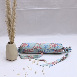 Organic Cotton Cushion Eco-Friendly Flower Print Hand Block Print Portable for Camping Nursing Sustainable Ethnic Home Decor - Product Image 2