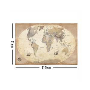 Mapa del Mundo Estilo Retro, Póster Decorativo para Pared - Product Image 2