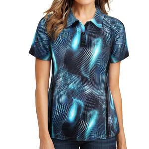 Vintage personnalisé imprimé Logo respirant femmes à manches courtes été pour chemise coton peigné vêtements de travail brodé revers - Product Image 5