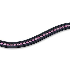 แผ่นรองขนม้าหนังอังกฤษสีดำมีแผ่นรองขนมีบุกันกระแทกพร้อมสร้อยเพชรประดับคริสตัลสีชมพูทนทาน - Product Image 3