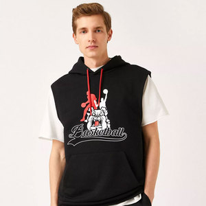 Wholesale <b>Men's</b> <b>Sleeveless</b> Gym Hoodie 100% Cotton Quick Dry Custom Logo OEM Bodybuilding Fitness - Product Image 1