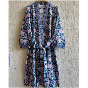 Peignoir en coton 60s imprimé à la main, collection été, vente en gros - Product Image 5