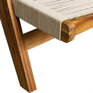 Rope Tanning Bed Exterior Outdoor Furniture New Trend Factory Price Home Garden Wood Outdoor Furniture Acacia Vietnam