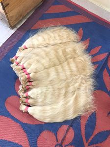 613 Rubio ondulado crudo indio cutícula alineada extensiones de cabello humano Color Natural virgen paquetes sin procesar al por mayor - Product Image 4