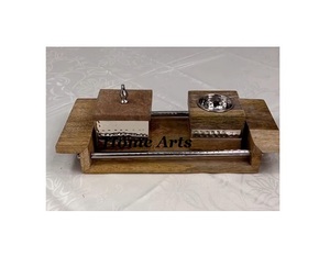 Maravilloso diseño de acero Mabkhar con bandeja de madera Quemador Bakhoor de primera calidad para accesorios de decoración del hogar - Product Image 4