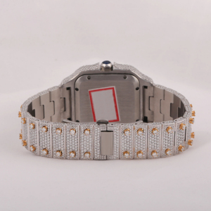 Anillo de Acero Inoxidable Cuadrado con Diamante Moissanite VVS Premium Hecho a Mano, Estilo Clásico Hip Hop, Lujoso, Antiguo, de Negocios, con Espinas de Cuarzo - Product Image 2