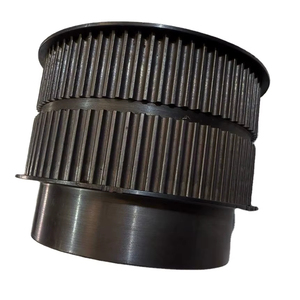 Poulie de distribution HTD 95T 5M double, largeur de courroie 25 mm, en acier, avec bride, finition noir oxydé EN8 - Product Image 3