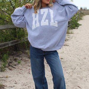 Mock Neck Sweat-shirt surdimensionné personnalisé brodé University College Sweatshirts pour les femmes - Product Image 2