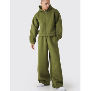 100% coton hommes survêtements 2 pièces tenues pull complet survêtement Jogging costumes à capuche et décontracté Joggers pantalons de survêtement survêtement - Product Image 3