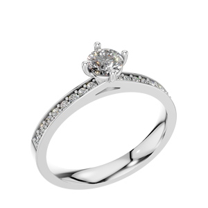 Bague de fiançailles et de mariage en diamant de laboratoire de taille ronde brillante certifiée IGI, en platine 950, cadeau de luxe, bijoux fins pour femmes - Product Image 1