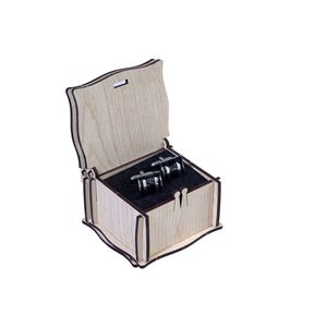 Fine <b>Black</b> Silver Striped Cufflinks with Gift Box Elegant <b>Tie</b> Clips for <b>Men</b> - Product Image 1