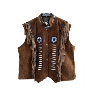 Gilet à franges High Street stylé sans manches OEM personnalisé pour hommes de bonne qualité Cow Boy - Product Image 1