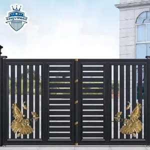 fancy boundary wall house design main double farm aluminum swing driveway gates