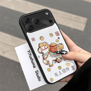 Coque transparente magnétique motif Cheval du Nouvel An pour iPhone 17 16 15 14 13 12 Pro Max – Étui de téléphone en PMMA transparent - Product Image 4