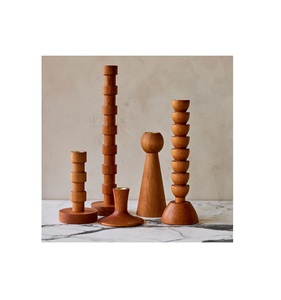 Bougeoir en bois rustique pour la célébration de fête de mariage Table de salle à manger chambre et décoration intérieure de la maison - Product Image 3