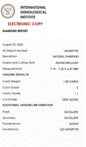 B2B D'Vins Jewels para GIA Certified 1,50 CT Diamante blanco suelto Natural Redondo D Color FL FLOW Pureza EX Cut Pulido - Product Image 3