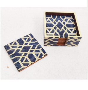 Posavasos de Lujo BURAQ HANDICRAT Hechos a Mano con Incrustaciones de Hueso, Estilo Animal, Duraderos, Diseño Personalizado, Colores Disponibles para Bodas y Festividades - Product Image 3