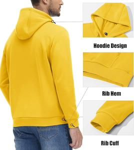 Sweat-shirt à capuche pour homme, 100% coton, coupe ample, avec poche, respirant, écologique, décontracté, manches longues, chaud - Product Image 3
