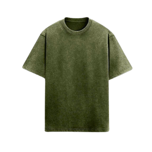 Camiseta lavada personalizada con cuello redondo, ropa de calle con hombros caídos, camiseta de gran tamaño, camiseta de lavado Vintage de algodón ácido de peso pesado para - Product Image 1