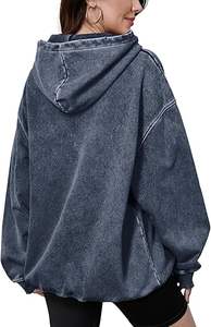 Trending Now Acid Wash Hoodies Oversized Boxy Fit Streetwear Look Jersey ligero y transpirable para boutiques y tiendas - Product Image 3