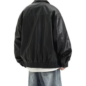 Chaquetas de Cuero PU Personalizadas 2026, Chaquetas de Motociclista de Cuero PU a la Moda para Hombre, Chaqueta Bomber de Cuero PU, Ropa Urbana - Product Image 6