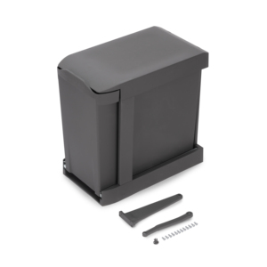 Emuca 14L intelligente pattumiere 2 confezioni per il riciclaggio del fondo di montaggio e estrazione automatica in acciaio e plastica Grey - Product Image 4