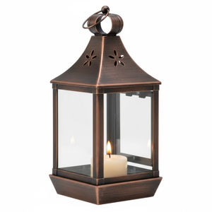 Elegance Square Decorative Metal <b>Hanging</b> Candle <b>Lantern</b> Rose Gold Copper Finish Indoor <b>Outdoor</b> Home Wedding Decor Table <b>Lantern</b> - Product Image 4