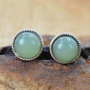 Boho Style 925 Sterling Silver Aquamarine Gemstone Stud Boucles d'oreilles Bijoux Boucles d'oreilles en argent faites à la main Bijoux pour femmes Cadeau de mariage - Product Image 3