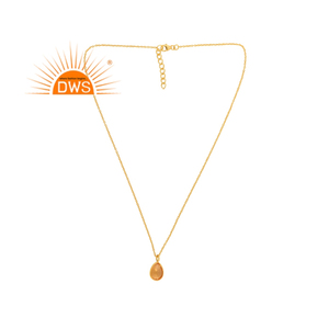 Último diseño de plata esterlina 18K chapado en oro doblete citrino cuarzo piedras preciosas colgante collar Demi joyería fina fabricante - Product Image 3