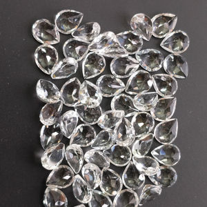 โทแพซสีขาวธรรมชาติ 9x7 มม. รูปทรงลูกแพร์ คุณภาพดีที่สุด หินพลอยหลวมที่ปรับขนาดแล้ว สำหรับทำเครื่องประดับดีไซเนอร์ - Product Image 4