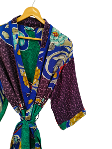 Vêtements pour femmes Taille libre Vêtements de plage Robe longue Robe de nuit Robe patchwork Robe de bain Kimono en soie Sari d'été pour femmes - Product Image 2