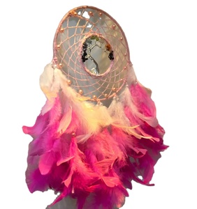 Attrape-rêves à sept chakras arbre de vie en rose thème tenture murale attrape-rêves personnalisé pour tenture murale décor à la maison - Product Image 1