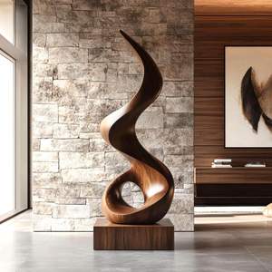 Sculpture de table en bois ethnique pour décoration culturelle, artisanat traditionnel, centre de table, décoration intérieure, salon - Product Image 6