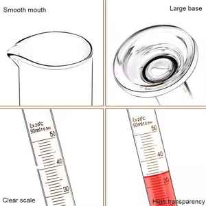 กระบอกตวงสำหรับห้องปฏิบัติการขนาด100มล. ทำจากแก้วบอโรซิลิเกตทนความร้อนและจบการศึกษาเพื่อการวัดปริมาตรที่แม่นยำ - Product Image 4