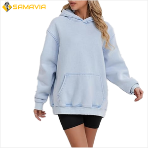 Sweat à capuche élégant surdimensionné délavé à l'acide pour hommes et femmes 100% coton vêtements de mode urbains avec pantalons de survêtement pour l'hiver - Product Image 4