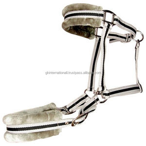 Équipement cheval personnalisé produits équestres licol de cheval en Nylon léger de luxe avec rembourrage en molleton de vison doux sur la couronne - Product Image 3