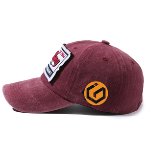 หมวกเบสบอล6แผงแบบไม่มีโครงสร้างสไตล์วินเทจสำหรับผู้ชายหมวกกอล์ฟผ้าฝ้ายปักโลโก้แบบสปอร์ต - Product Image 4