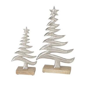 Ensemble de table d'étagère d'ornement décoratif en forme d'arbre de Noël à la mode en gros 3 décorations de Noël en vrac avec motifs naturels - Product Image 4