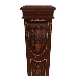 Columna Decorativa de Madera con Incrustaciones Clásicas de Lujo - Product Image 3