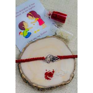 Rakhi de Plata 925 con Trishul y Om, Colgante Religioso Bohemio con Piedra, Joyería Chapada Personalizable para Regalo Hindú - Product Image 2