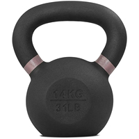 Kettlebell en fonte massif KUNGFU, revêtement poudré noir, 2-48 kg, pour musculation, vente en gros directe usine Chine, modèle moderne