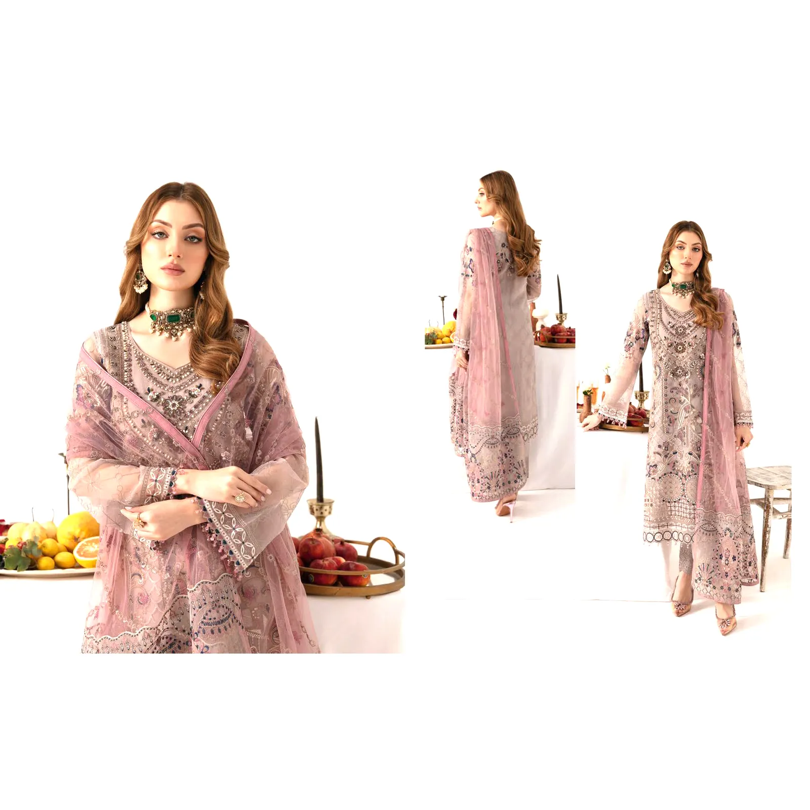 New Style Custom Women Casual Dress In Solid Color Pakistan Made Latest Model 3 Piece Dress For Sale