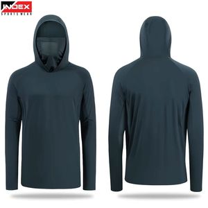 Chemise de pêche à manches longues à capuche pour homme, couleur unie, UPF 50, séchage rapide, pull-over, vêtements d'extérieur - Product Image 1