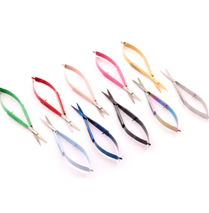 Ciseaux de broderie en acier inoxydable à lames droites à action de printemps avec couleur et logo personnalisés de marque privée - Product Image 4