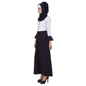 อาบายะผ้าเครปแบบลำลองของ Eiman สีขาวและสีน้ำเงินกรมท่า สไตล์คาชิโบ - Product Image 5