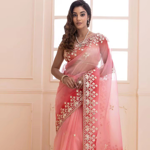 Indian Bollywood Último Exclusivo Sari Party Wear Nupcial StunningTrendy Showstopper Superventas Exportación Sexy Atractivo Diseñador - Product Image 1